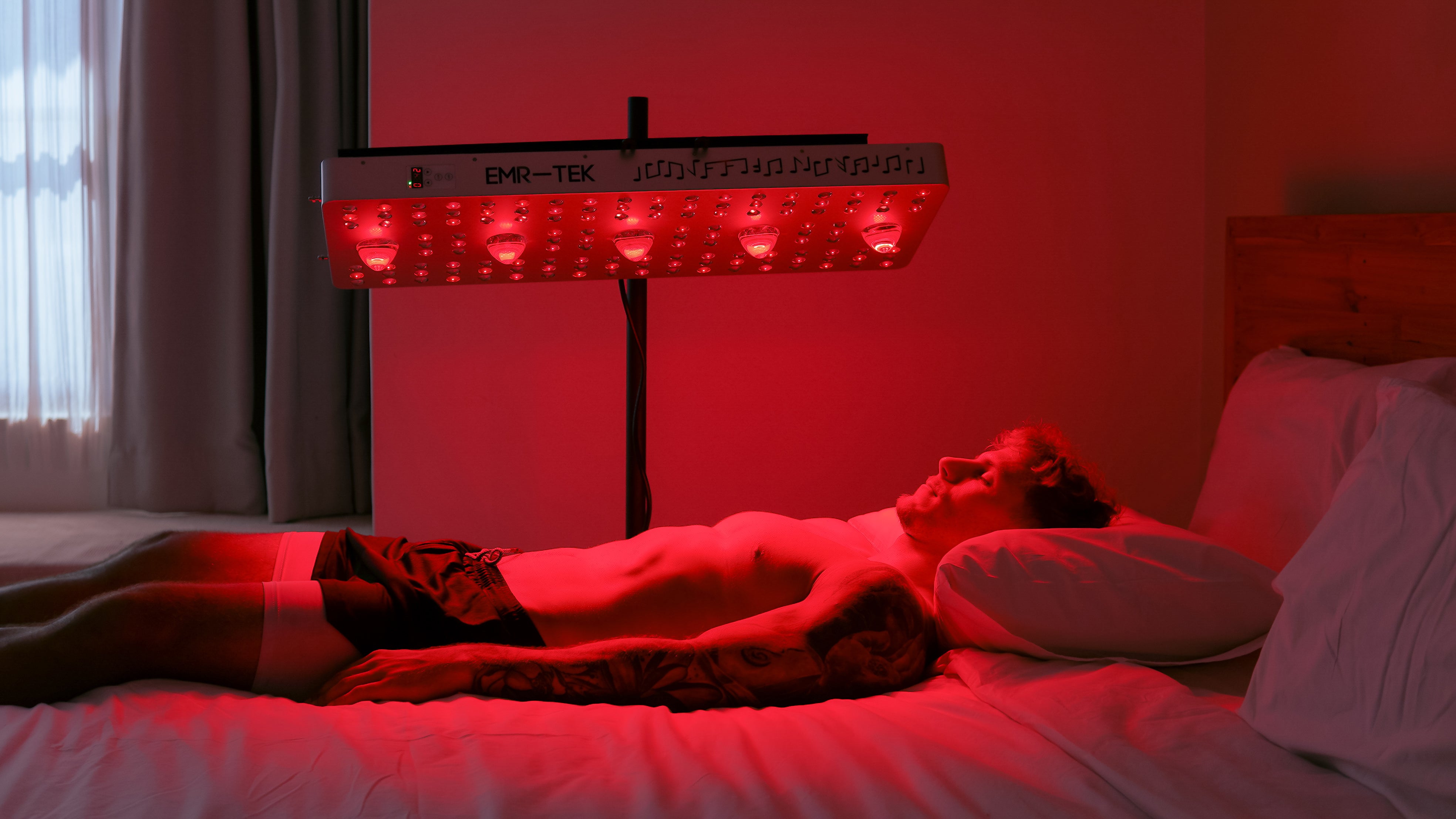 A person using Inferno in bed