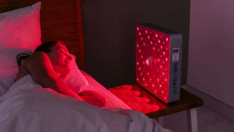 a beautiful woman sleeping in her bed with EMR-TEK firedragon