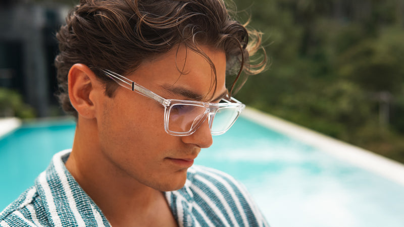 A man is wearing Transparent frame of Havoc