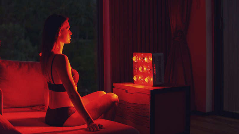 at night slim beautiful woman in black bikini using firestorm in her bedroom